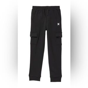 Hurley Cargo Jogger Pants Black Athleisure Boys Medium Pull On
